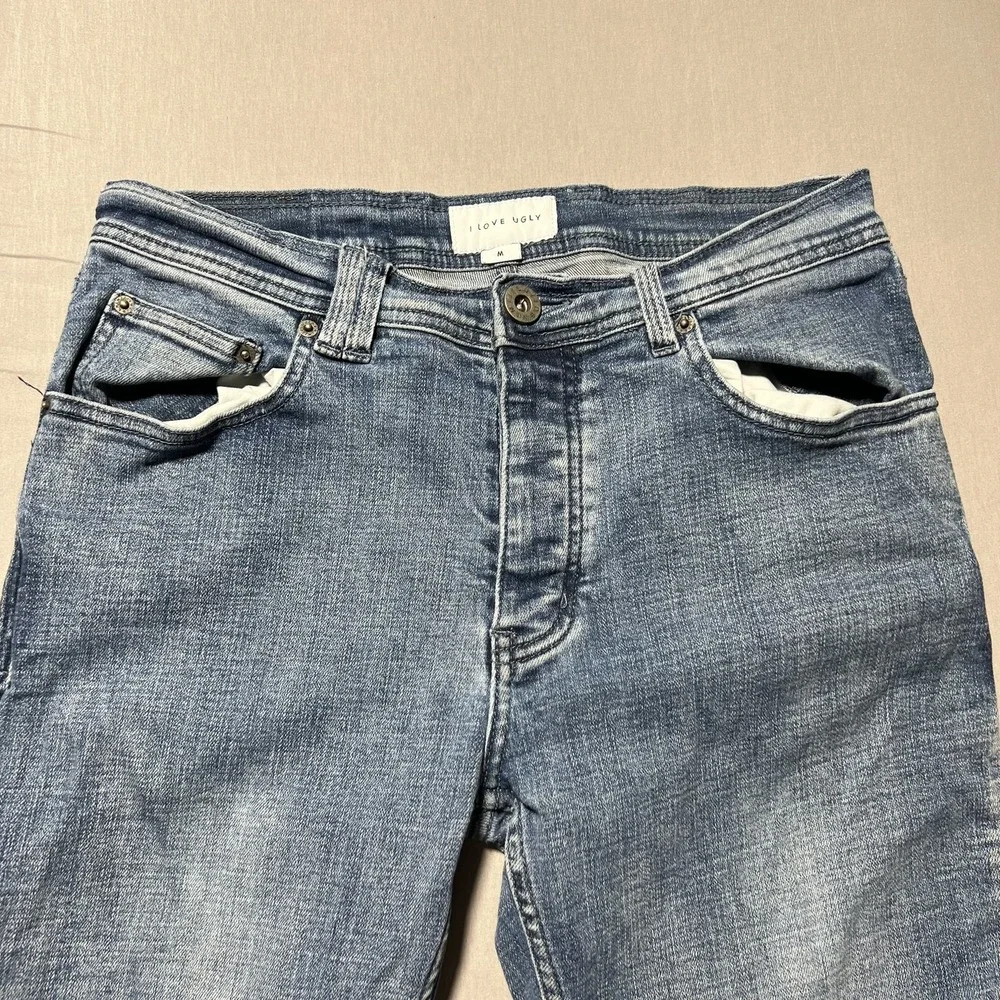 I Love Ugly Zespy‎ Jeans Mens Medium Tapered Slim Fit Ankle Zip Streetwear Pants